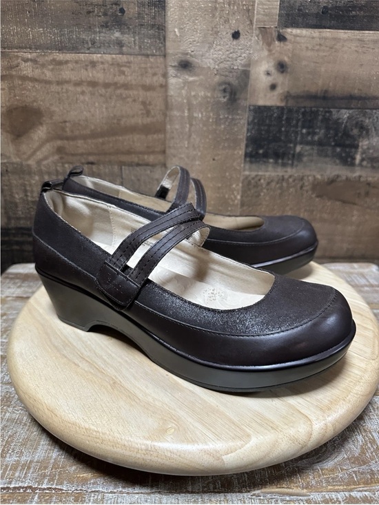 Jambu Shoes - Jambu Scarlet Too Mary Jane Wedge Shoe Womens 10 Brown Leather Comfort Work Shoe